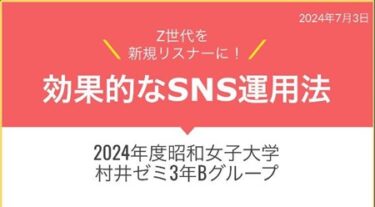 【村井ゼミ】ニッポン放送訪問➁　プレゼンテーション編〜Bグループ〜