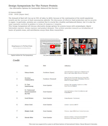 「デザインシンポジウム　～次世代動物性タンパク質を考える～」